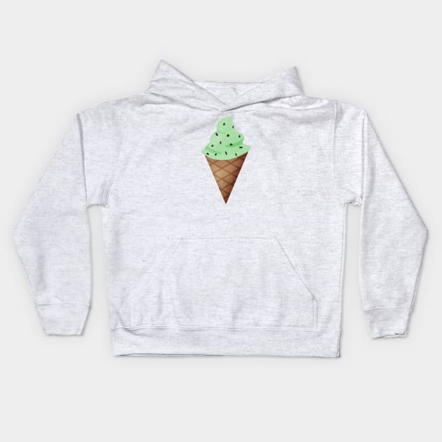 Mint Chocolate Chip Ice Cream Kids Hoodie by Kelly Louise Art